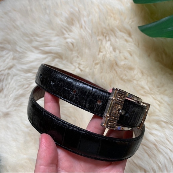 Vintage Brighton Black Leather Southwestern Belt main image 7